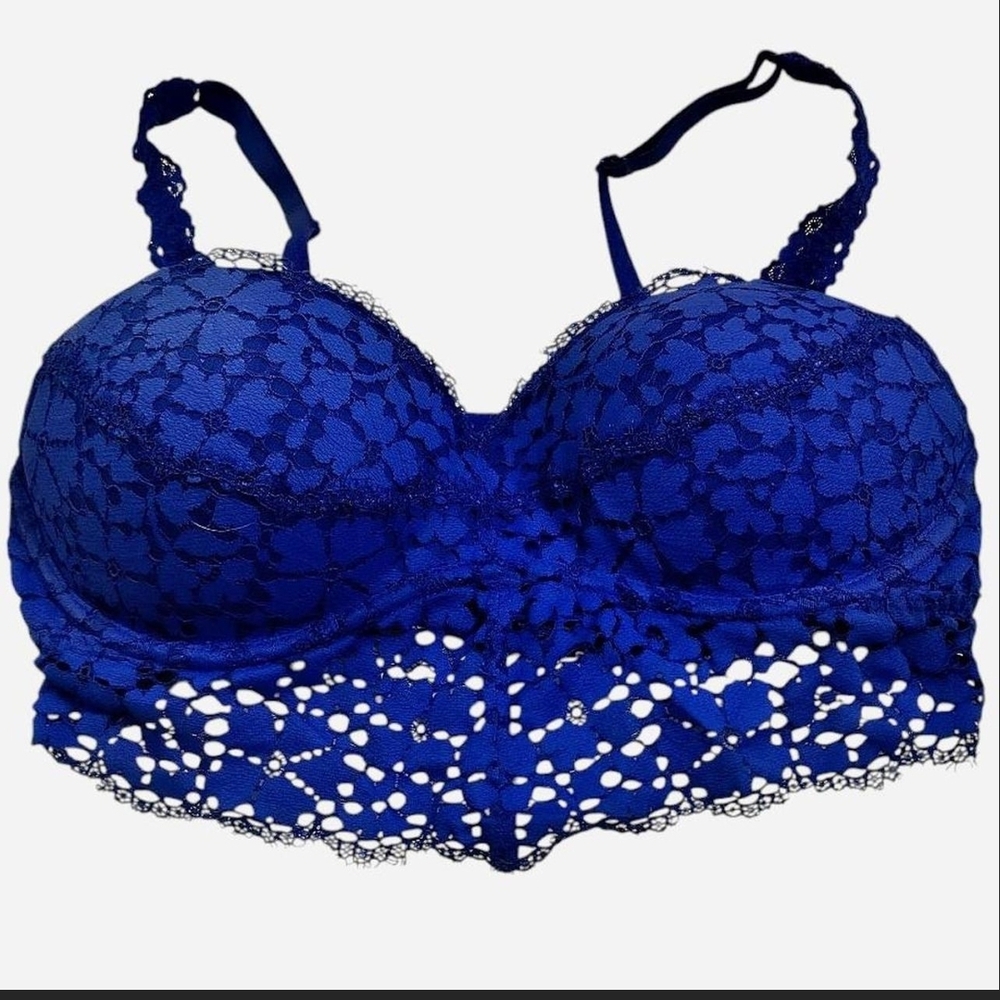 PINK Victoria's Secret Vibrant Blue Lace Bralette